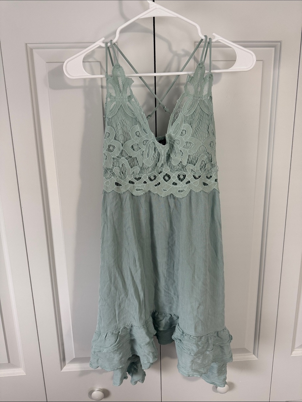 Rue21 Sage Green Lace-Trim Chemise